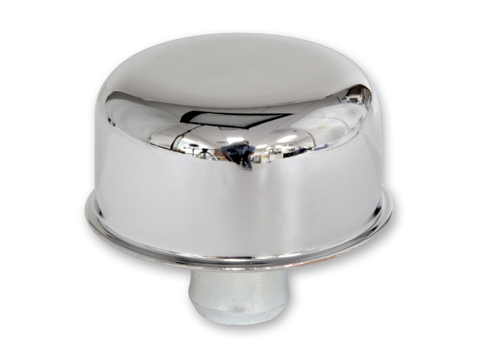 CHROME PUSH-IN OPEN EMISSIONS OIL BREATHER CAP